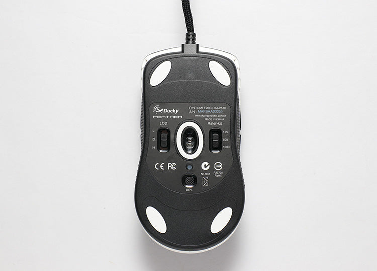 Ducky Feather V2 Black and White RGB Lightweight Gaming Mouse (Kailh Switches)