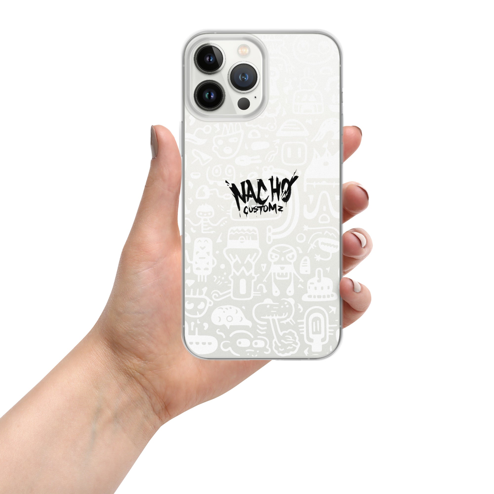White Doodles Clear Case for iPhone® – Nacho Customz